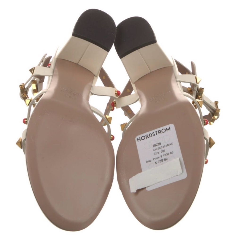 Valentino Rockstud Caged Ankle-Strap Leather Sandals - Picture 2 of 4